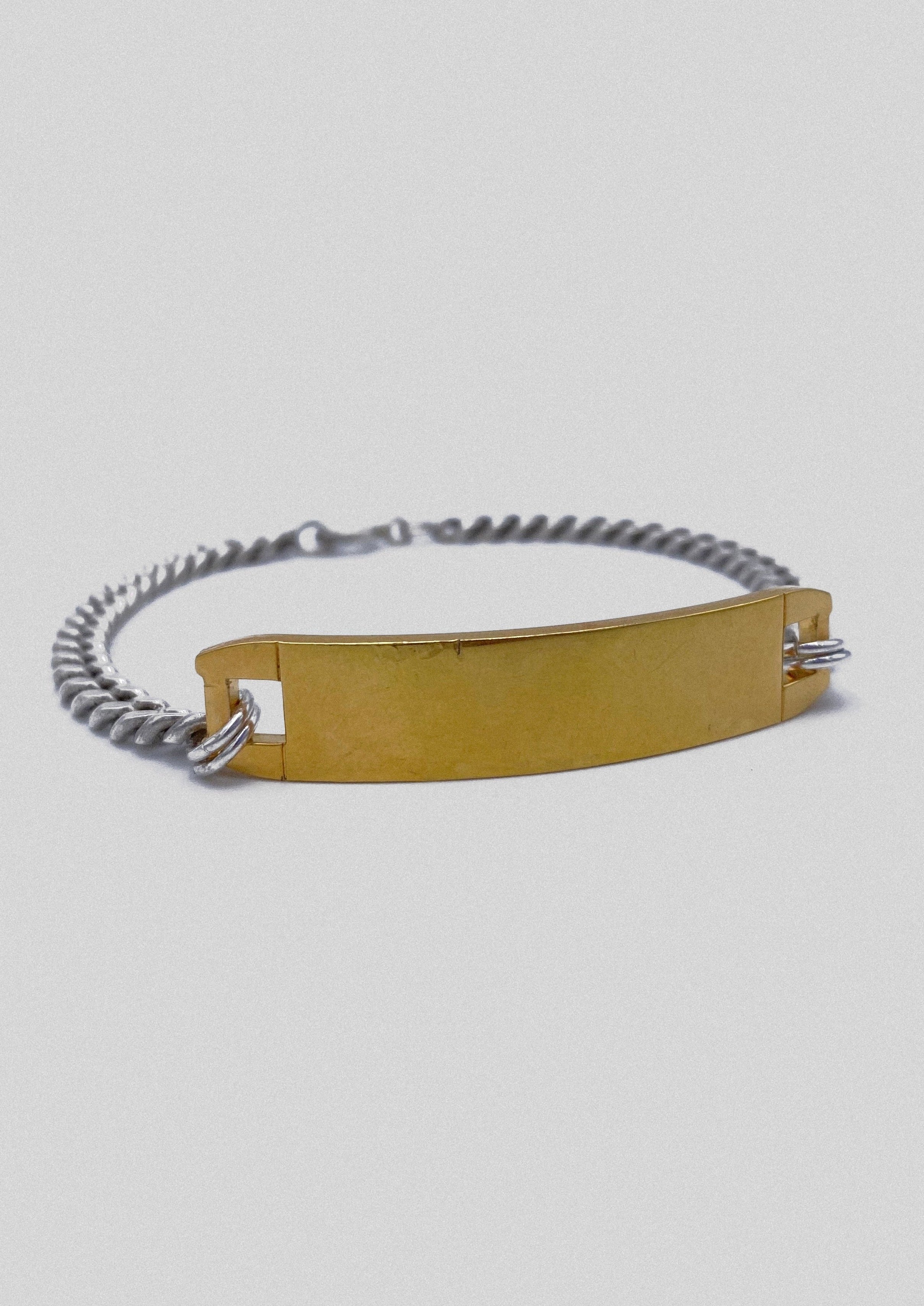 Bracelet - argent massif, gourmette, plaqué or