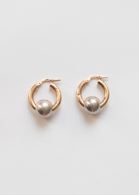 Boucles d'oreilles - Créole or 24 carat & argent