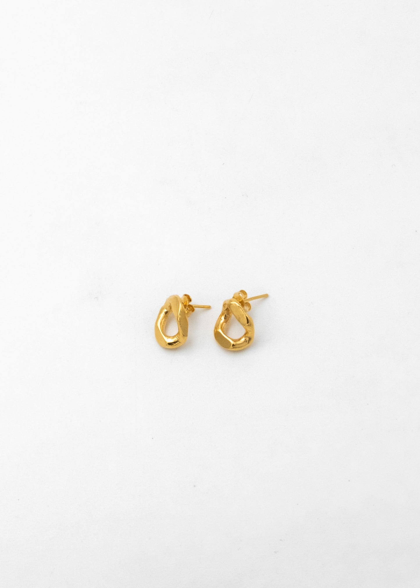 Earring - "Les Stud gourmette" - 925 Silver, Vermeil, Crystal - permanent