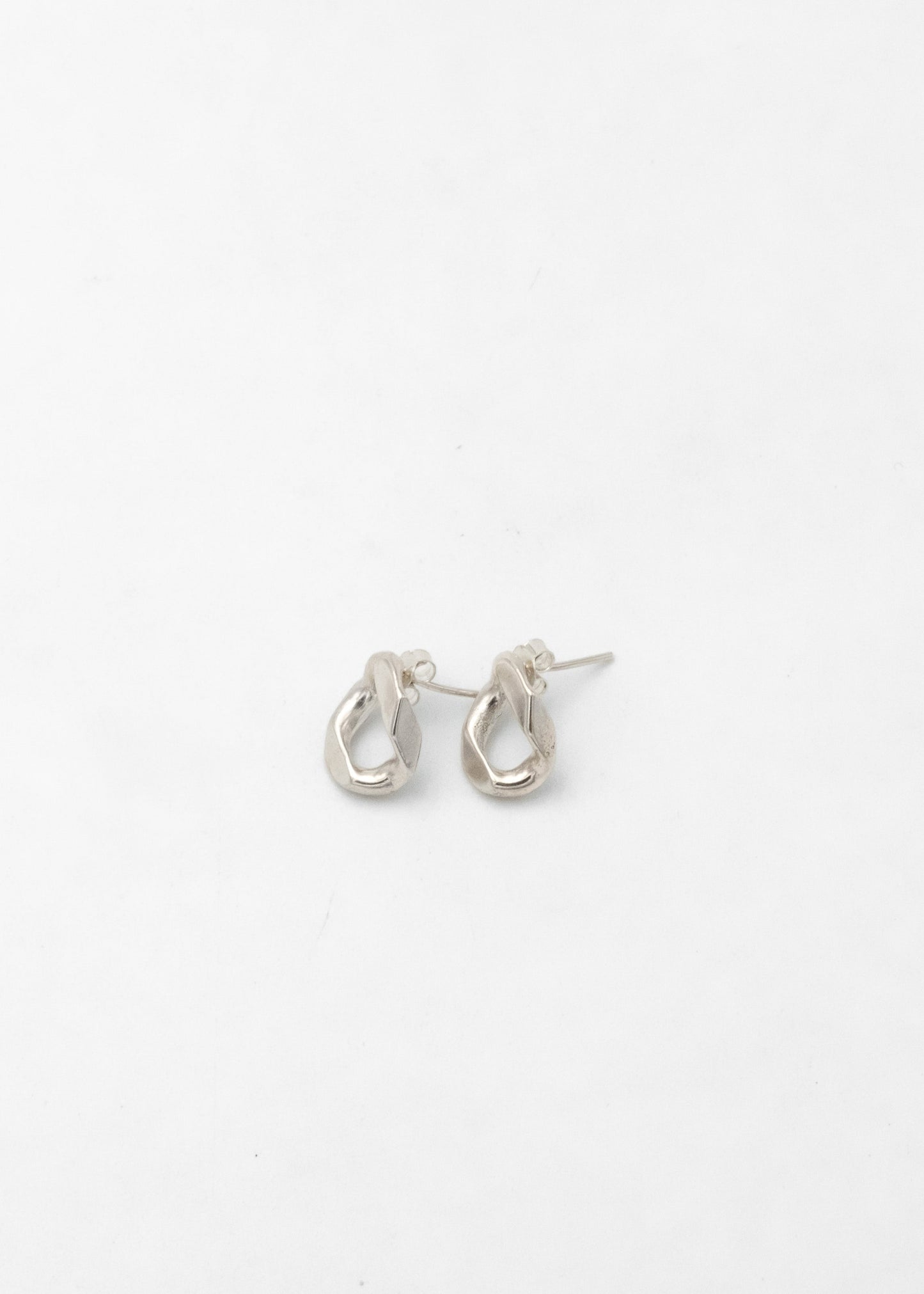 Earring - "Les Stud gourmette" - 925 Silver, Vermeil, Crystal - permanent