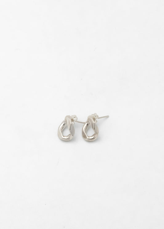 Earring - "Les Stud gourmette" - 925 Silver, Vermeil, Crystal - permanent