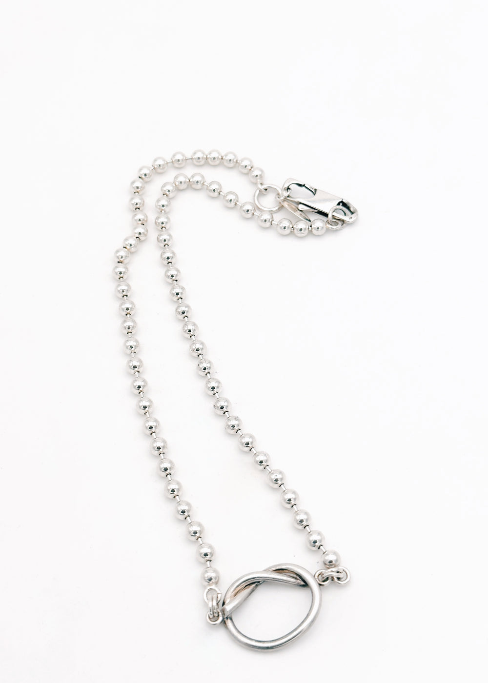 Necklace - Double mesh and flower in agent