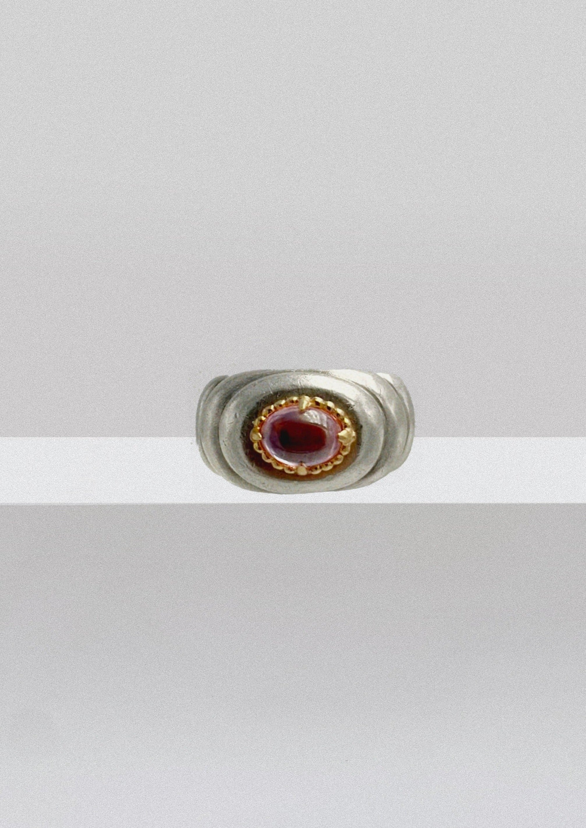 Bague unique - argent 925, plaqué or, Crystal rose