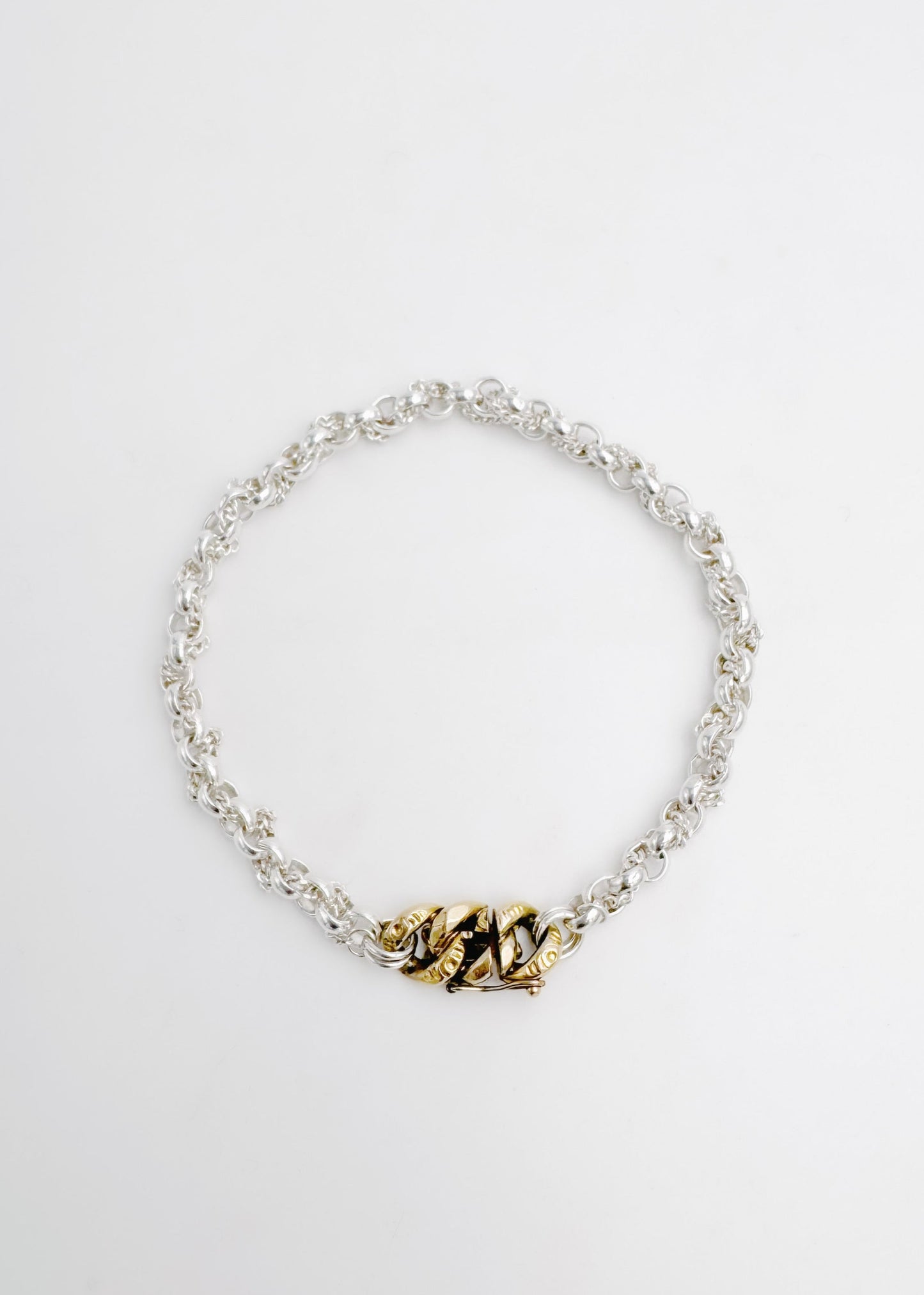 Bracelet - "La gourmette" - 925 silver and 20 micron gold plated