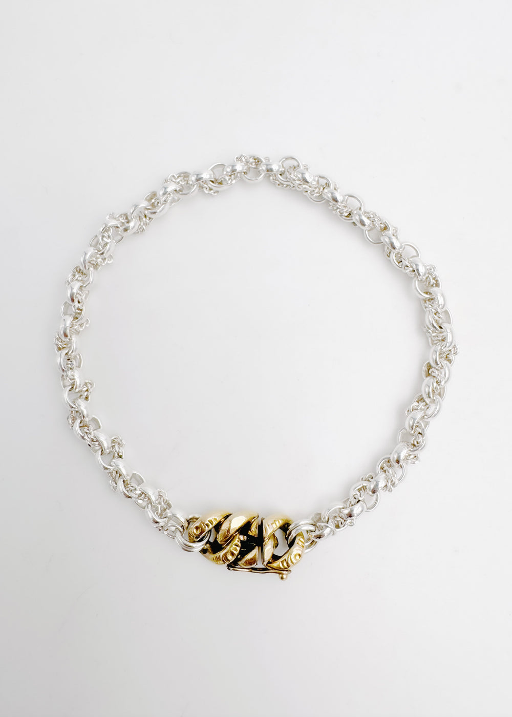 Bracelet - "La gourmette" - 925 silver and 20 micron gold plated