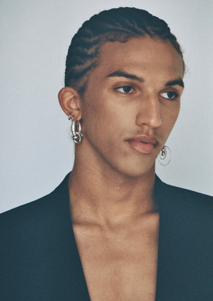 Boucle d'oreille - argent massif maillons