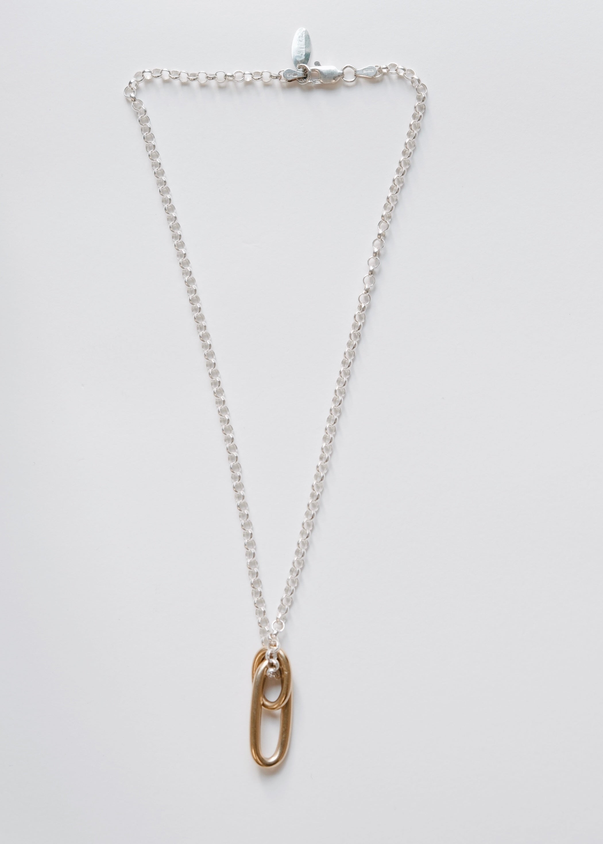 Collier pendentif - "Entrelacs" - argent & or