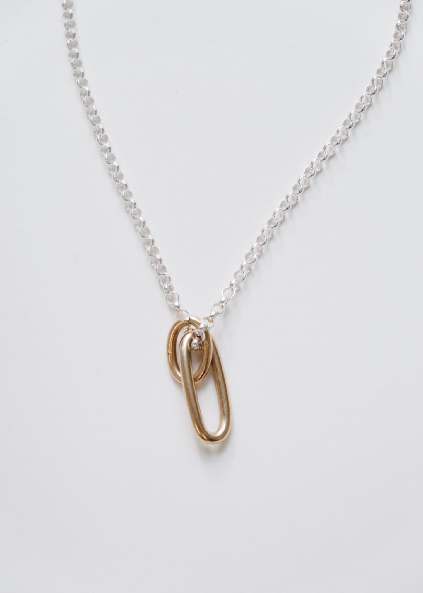 Collier pendentif - "Entrelacs" - argent & or