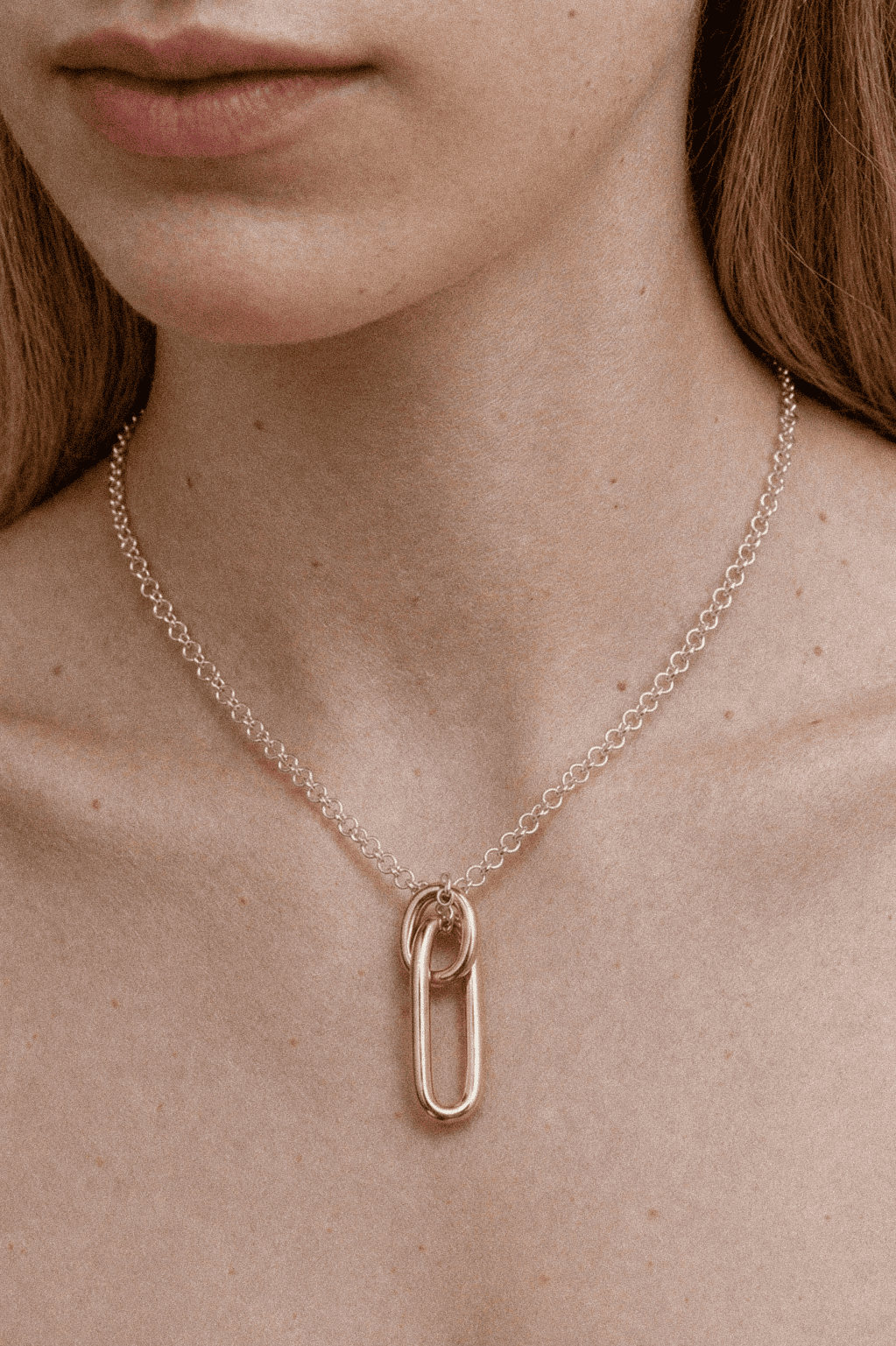 Collier pendentif - "Entrelacs" - argent & or