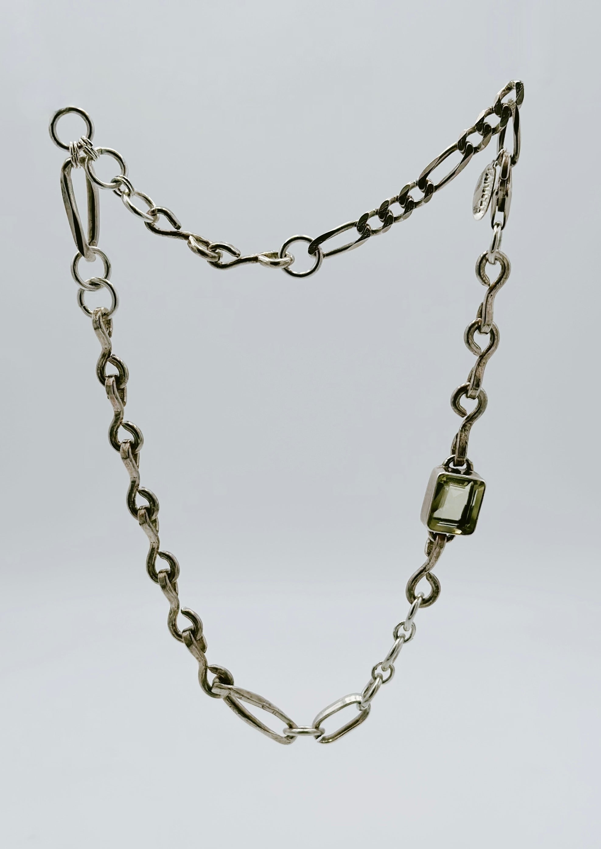 Collier unique - argent massif, améthyste verte