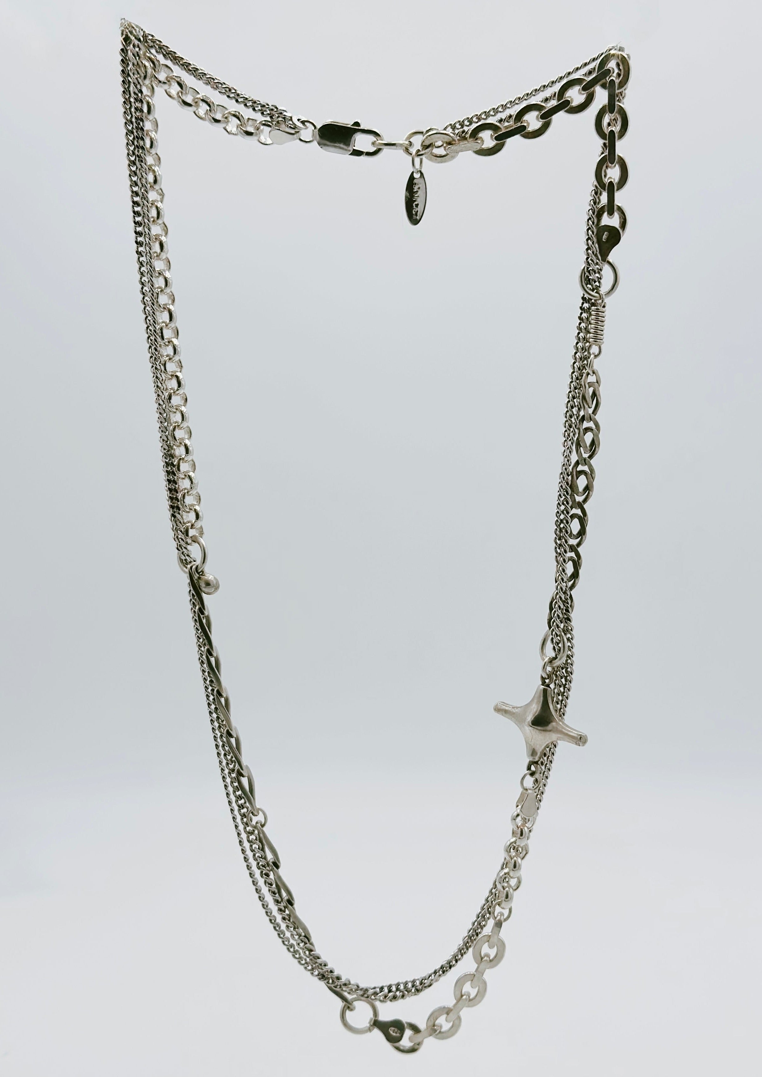 Collier unique - chaîne multiple en argent
