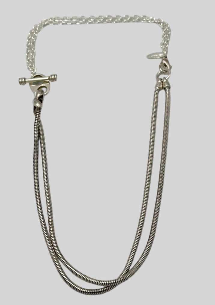 Collier - Argent massif maille serpent