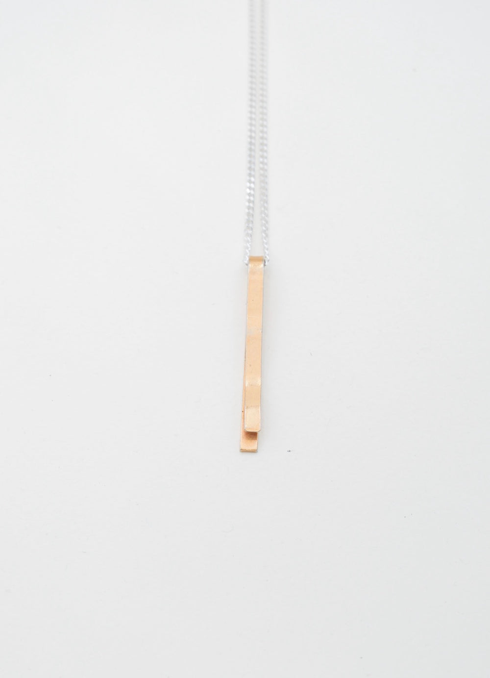 Collier pendentif - "Tie" - argent & or