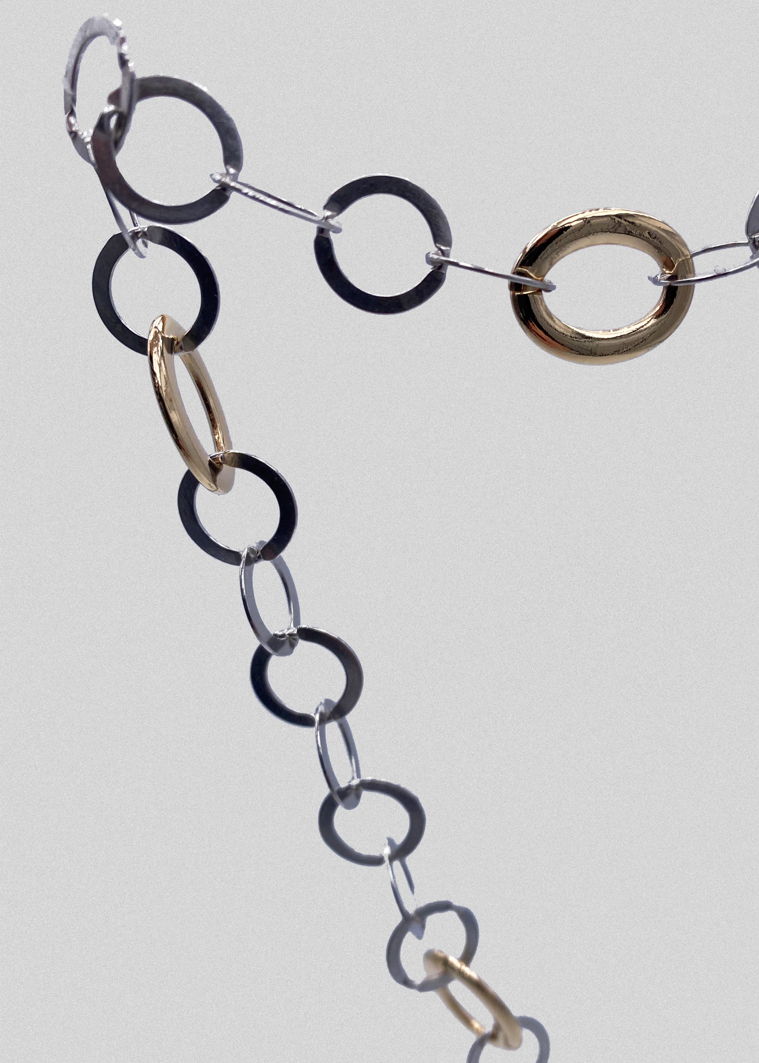 Collier - argent massif et maillon or