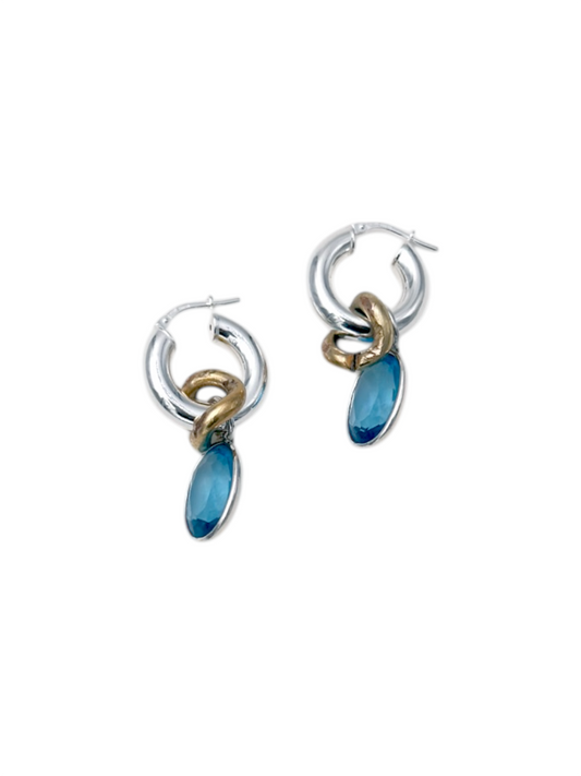 Les créoles swarovski - bleues