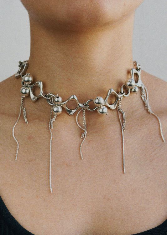 Choker - argent 925 et boules en argent