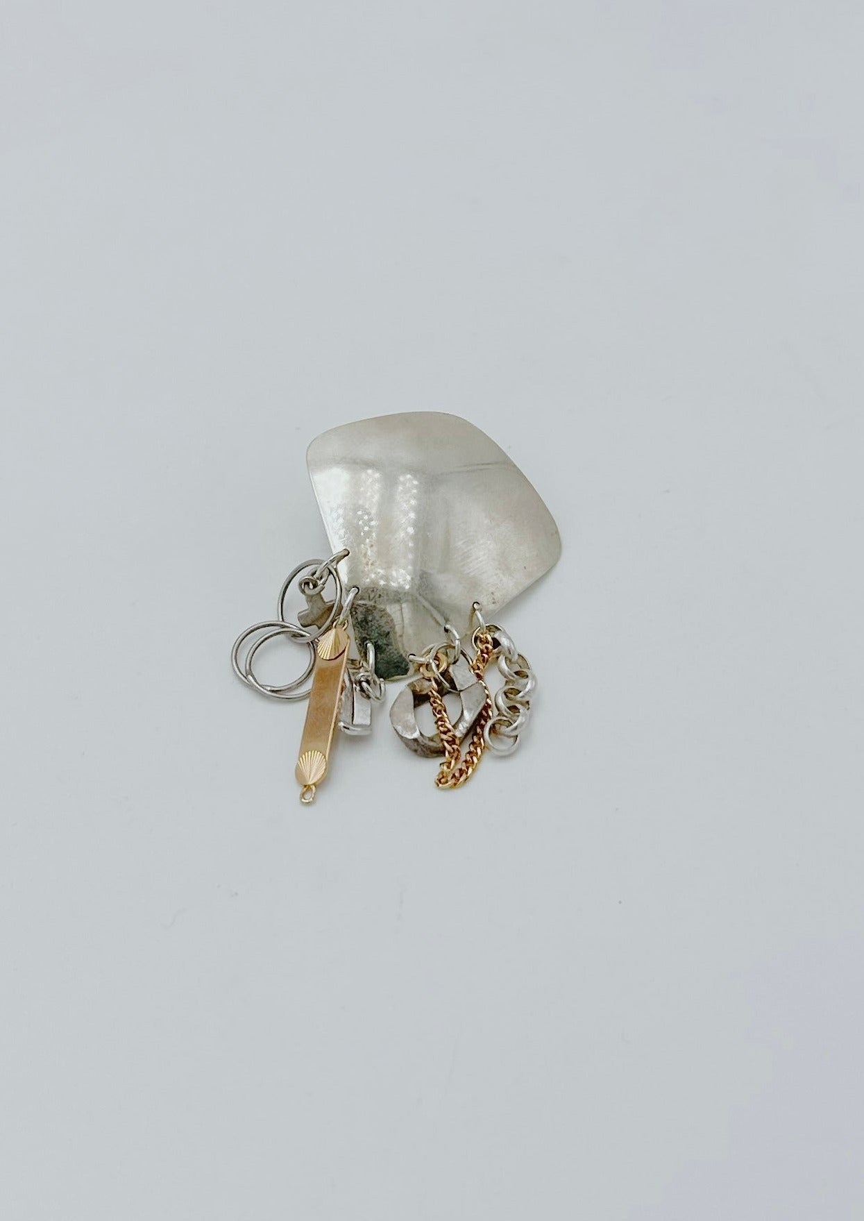 Boucle d'oreille - Argent massif et pampilles or argent