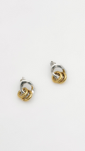 Boucle d'oreille - "Les Stud gourmette" - Argent 925, Vermeil, Cristal - permanent