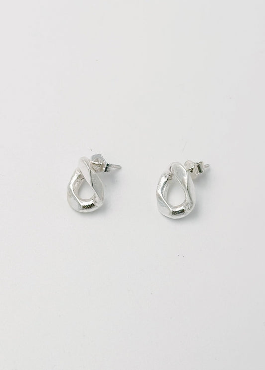 Earring - "Les Stud gourmette" - 925 Silver, Vermeil, Crystal - permanent