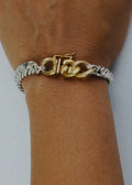Bracelet - "Cufflink" - silver 
