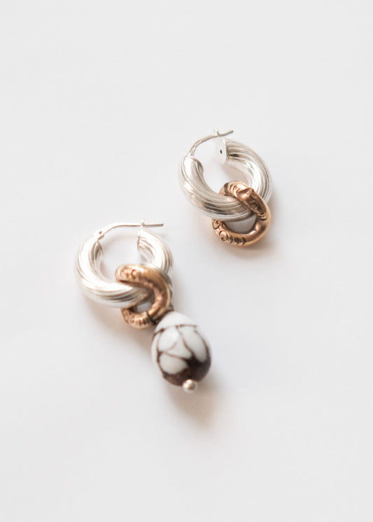 Boucle d'oreilles - "Lava"  - Argent 925 & céramique