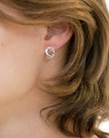 Earring - "Les Stud gourmette" - 925 Silver, Vermeil, Crystal - permanent