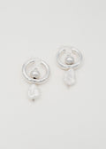 Boucle d'oreilles - "Pendule"  - Argent 925, perle baroque