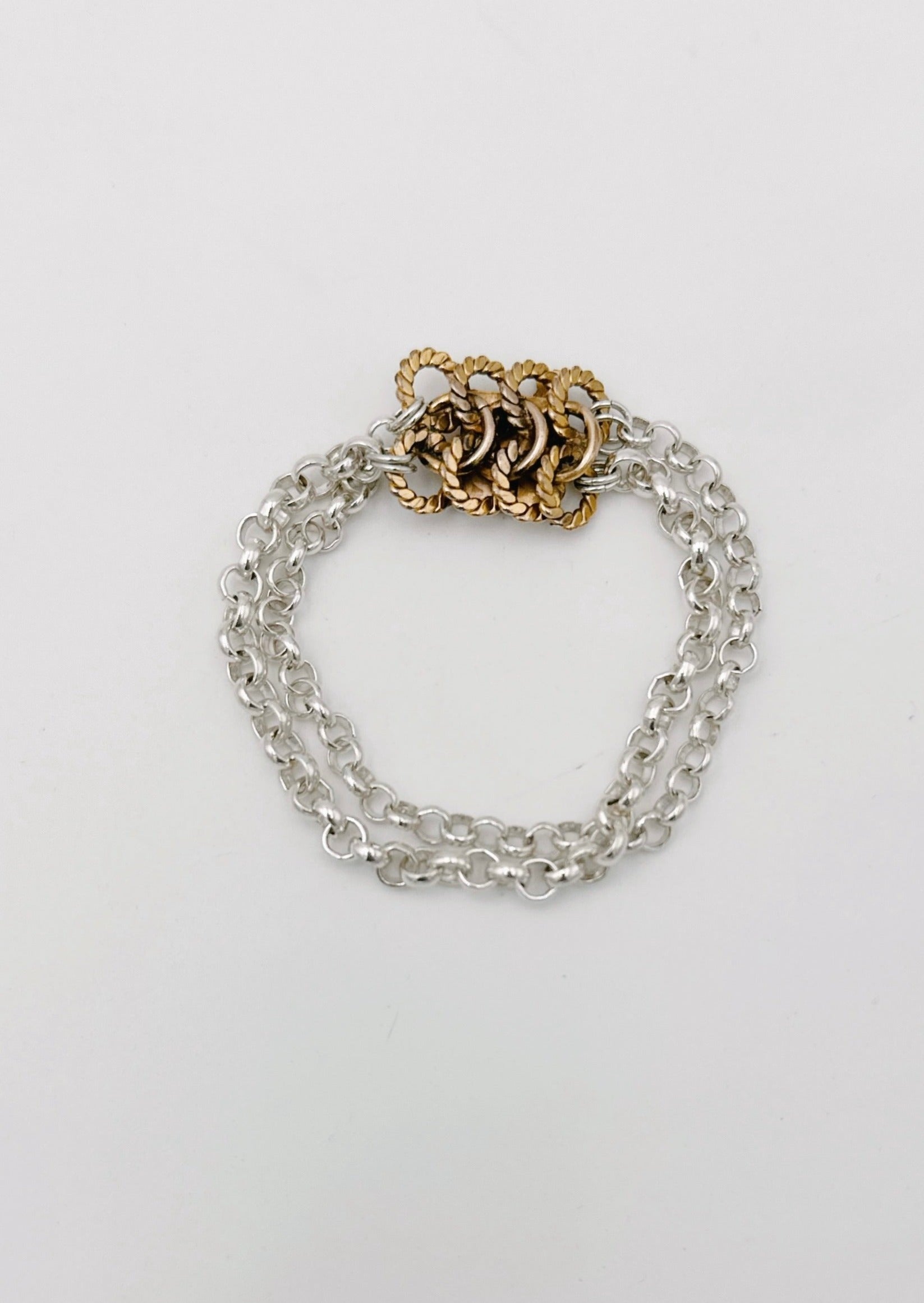 Bracelet -  "Les coraux 2" argent massif, plaqué or ancien