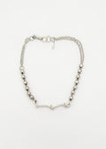 Necklace - Double mesh and flower in agent