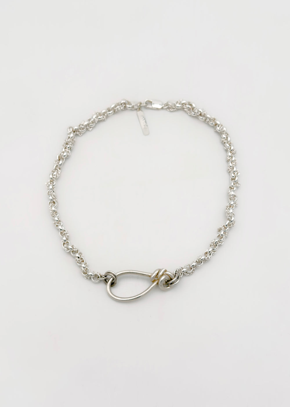 Necklace - Double mesh and flower in agent