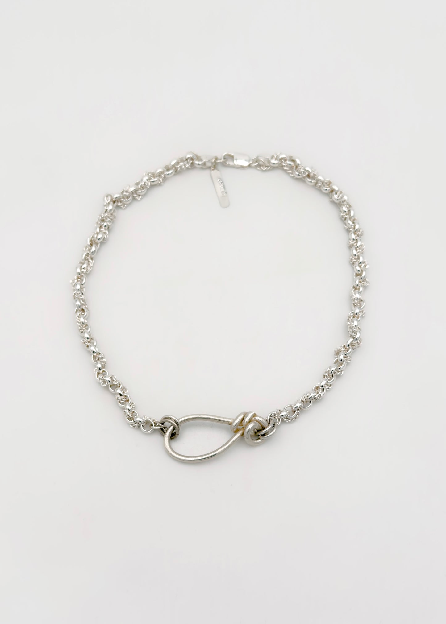 Necklace - Double mesh and flower in agent
