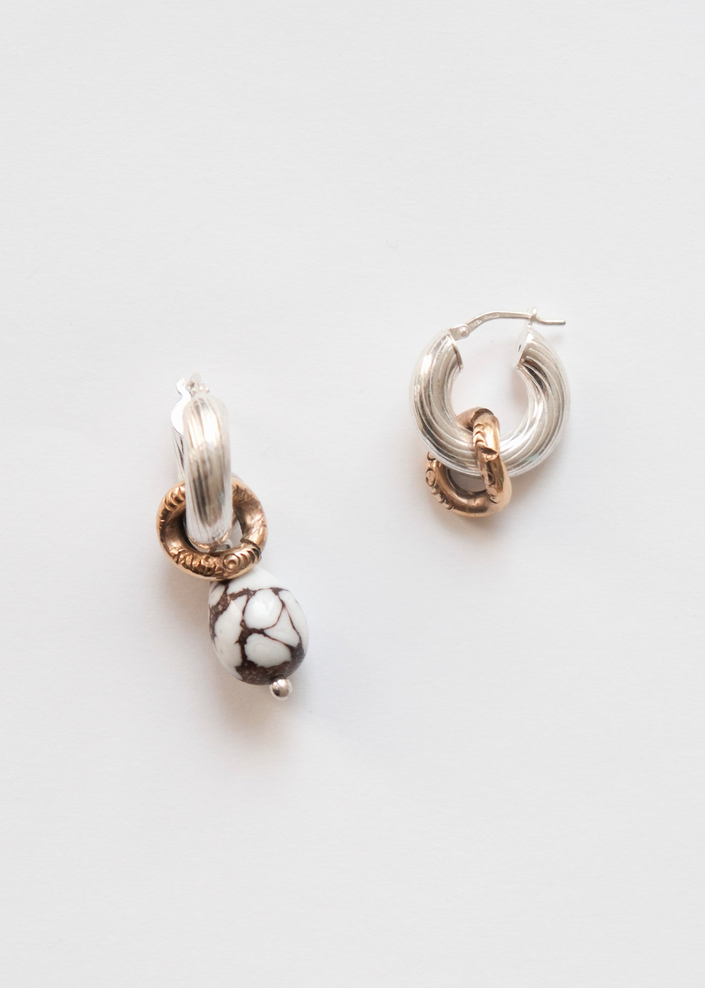 Boucle d'oreilles - "Lava"  - Argent 925 & céramique