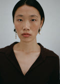 Necklace - Double mesh and flower in agent