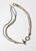 Necklace - Double mesh and flower in agent