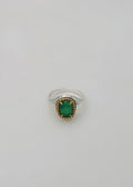 Bague - argent, et cristaux vert