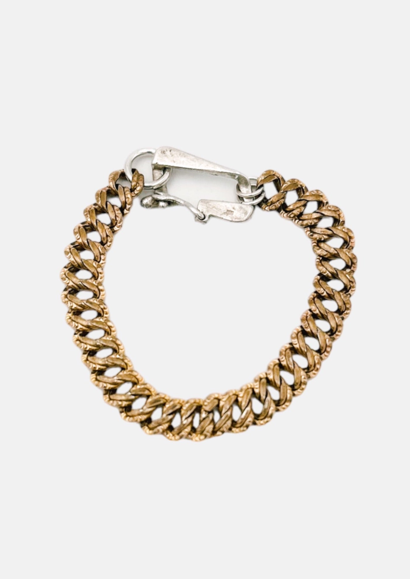 Bracelet -  "Vague" argent massif, plaqué or ancien