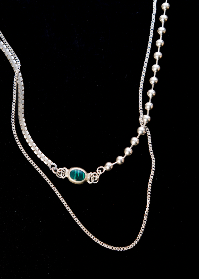 Collier Multirang et malachite - [Pièce unique 10]