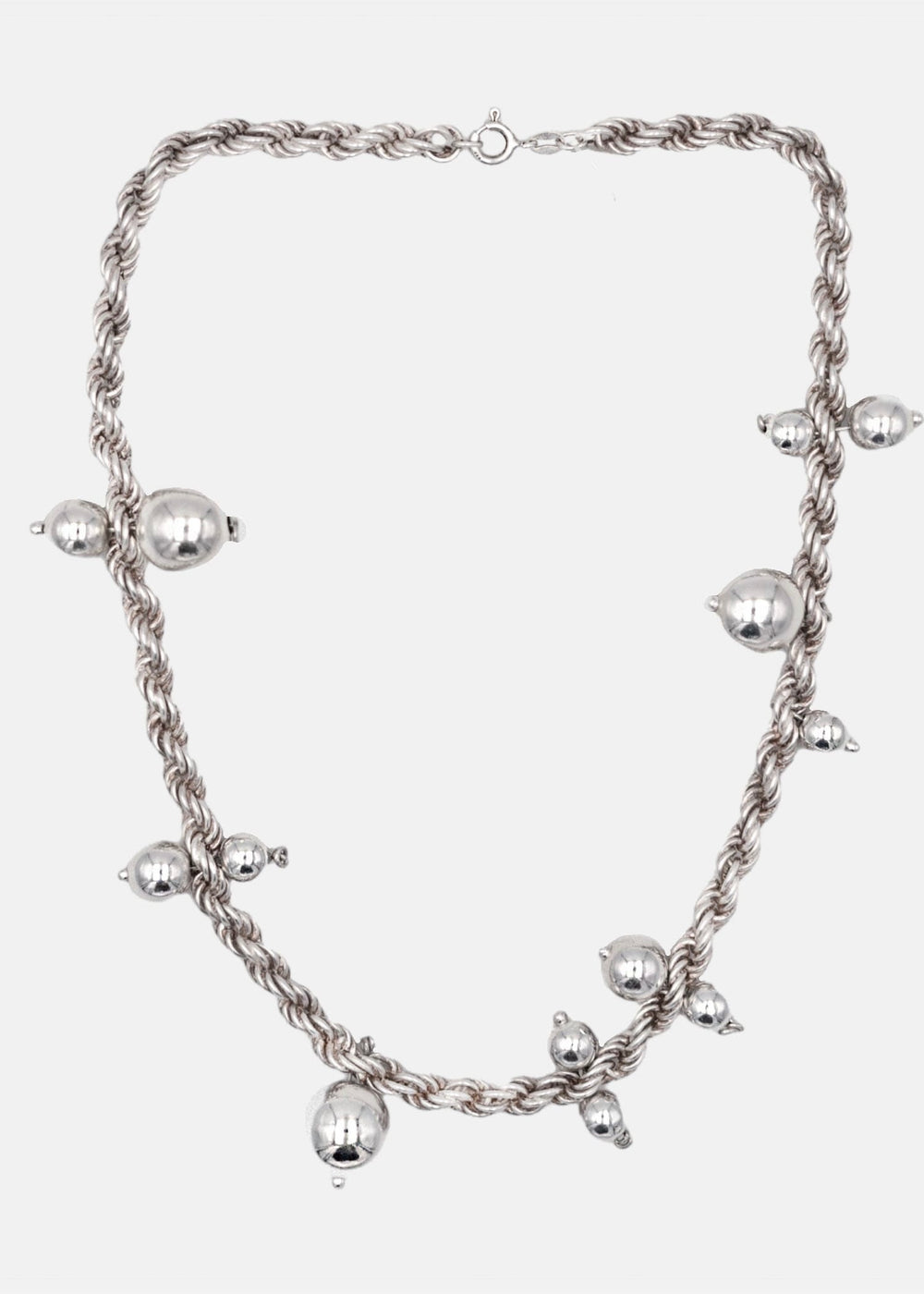 Collier - chaine en argent et boule d'argent