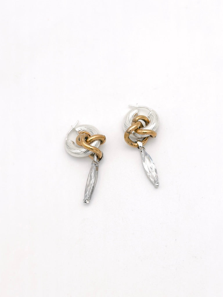 Boucles d'oreille asymétriques - "Coeur de pique"