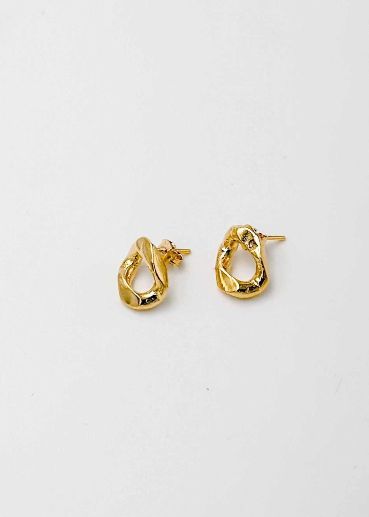 Earring - "Les Stud gourmette" - 925 Silver, Vermeil, Crystal - permanent