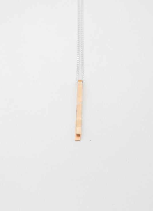 Collier pendentif - "Tie" - argent & or