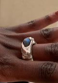 Ring - "L'écume" - 925 silver and labradorite