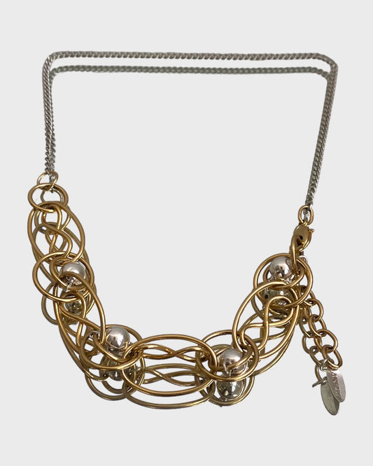 Necklace - intertwined links plated in antique gold