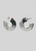 Boucles d'oreilles - Grandes créoles en argent sterling 925, cristaux bleus