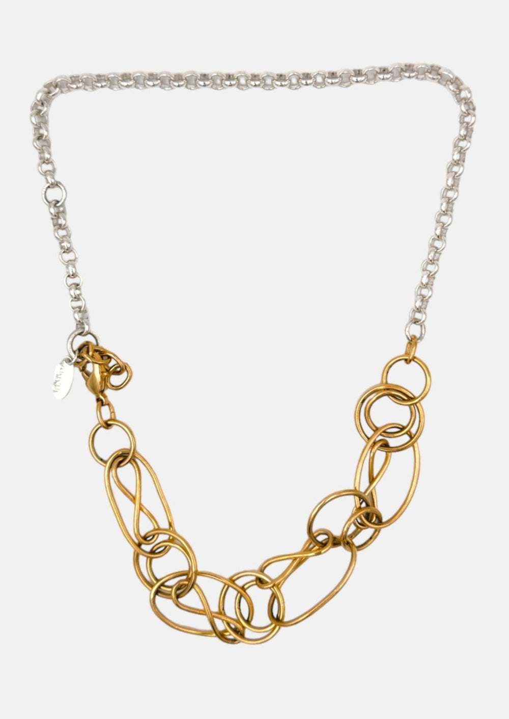 Necklace - 925 silver and 3 micron gold plated brass