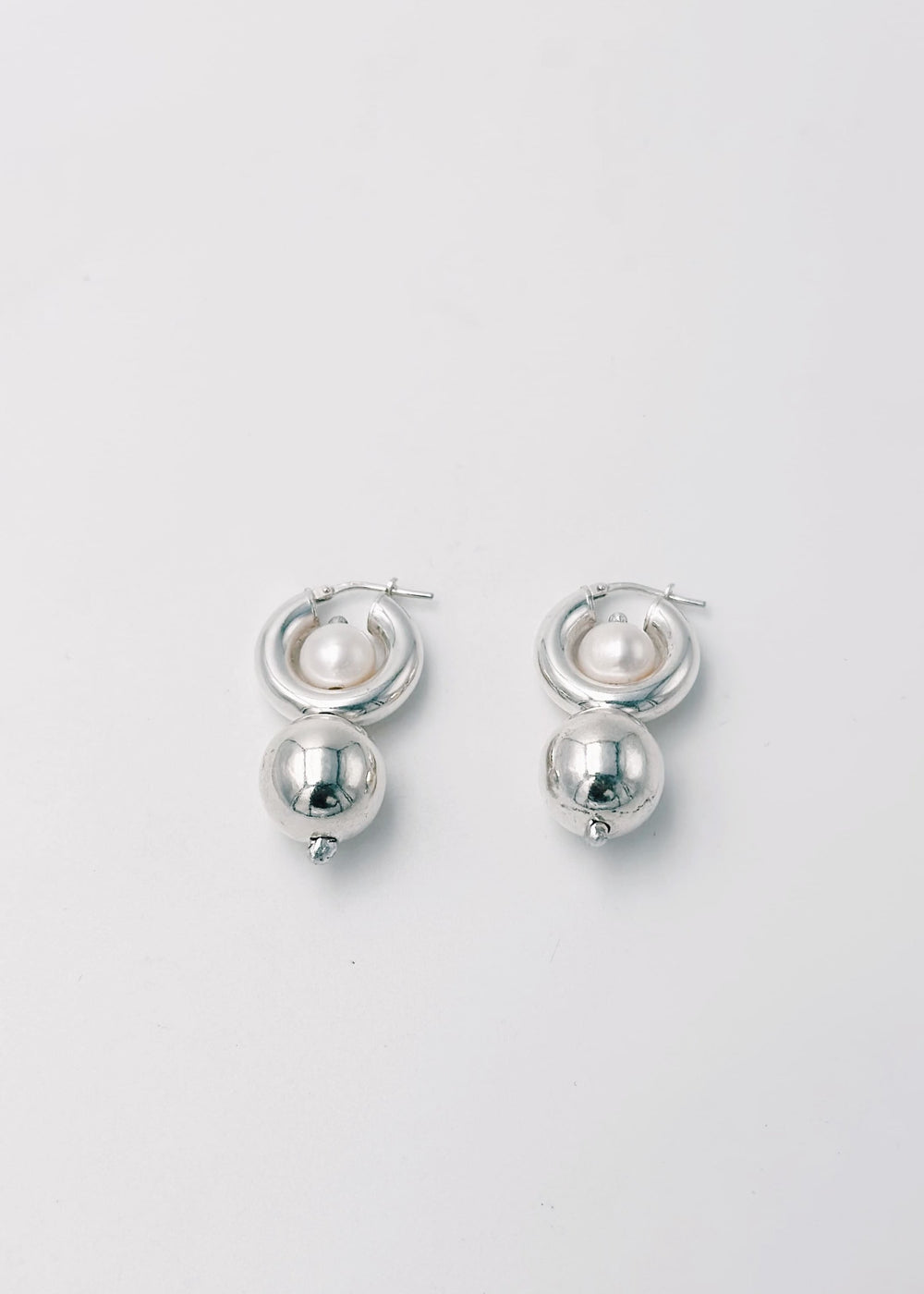 Boucles d'oreilles - "Le pendule" - Argent 925, perles d'eau douce - permanent