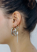 Mono loop Earring - gold &amp; silver plated brass creole